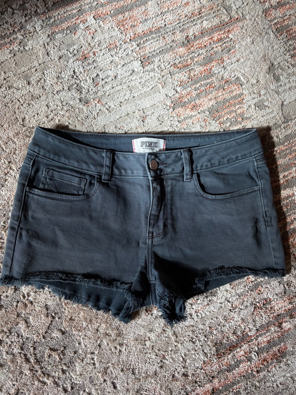 PINK Victoria’s Secret Black Cutoff Denim Shorts Size 6